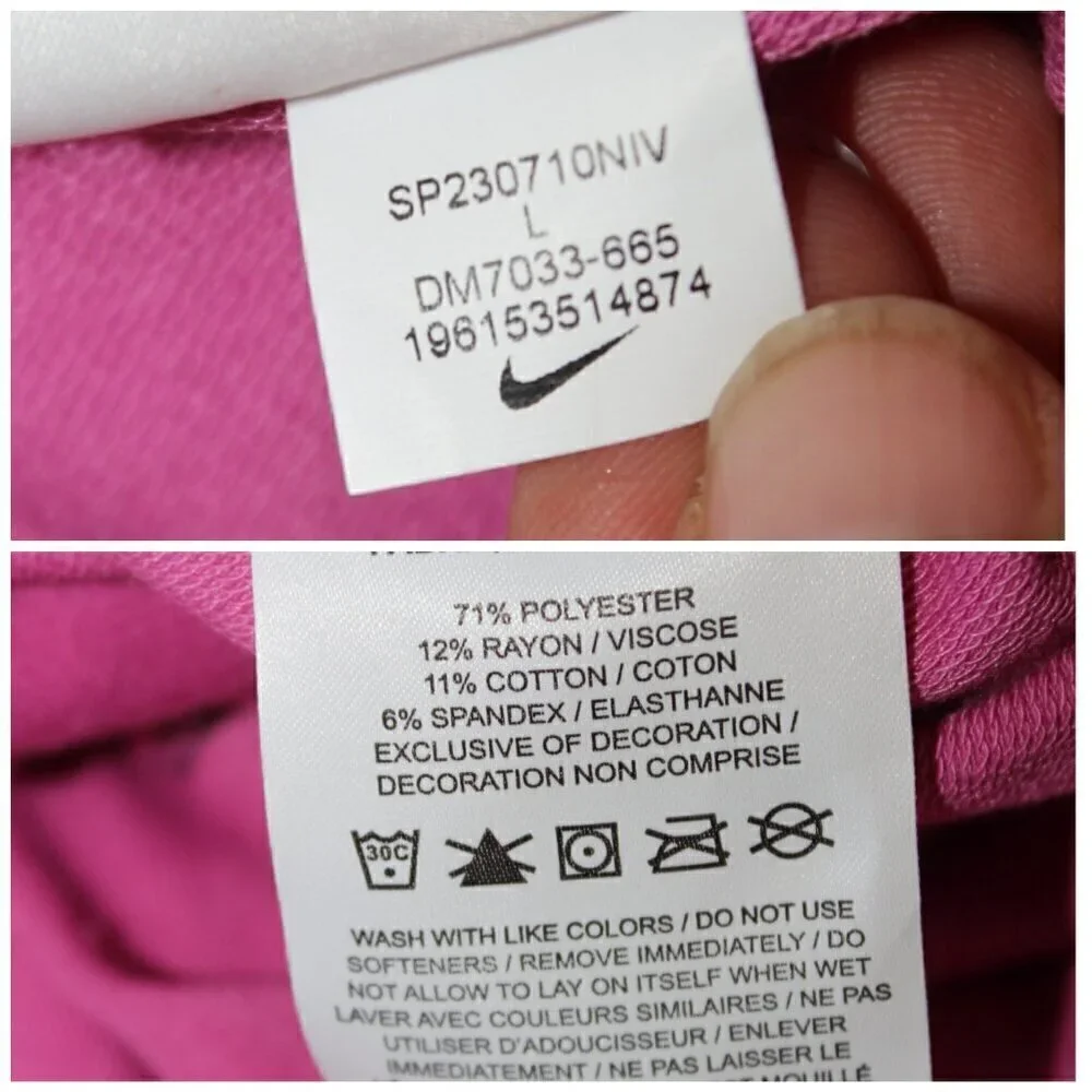 NWOT Nike Dry Fit Pink Yoga Women Fleece Hoodie Size LG Long Sleeves Sporty